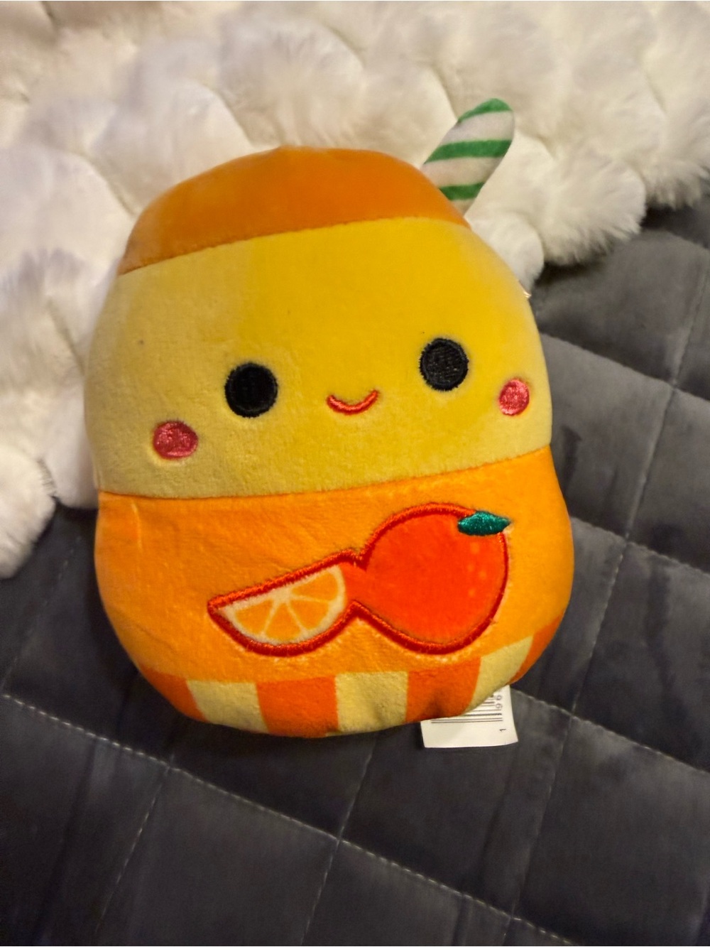Squishmallows Orange Yellow Plush Fruit Slice Design